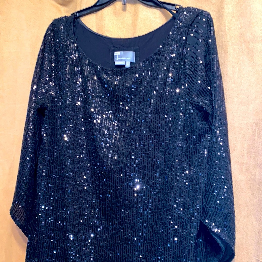 Sequin black mini dress